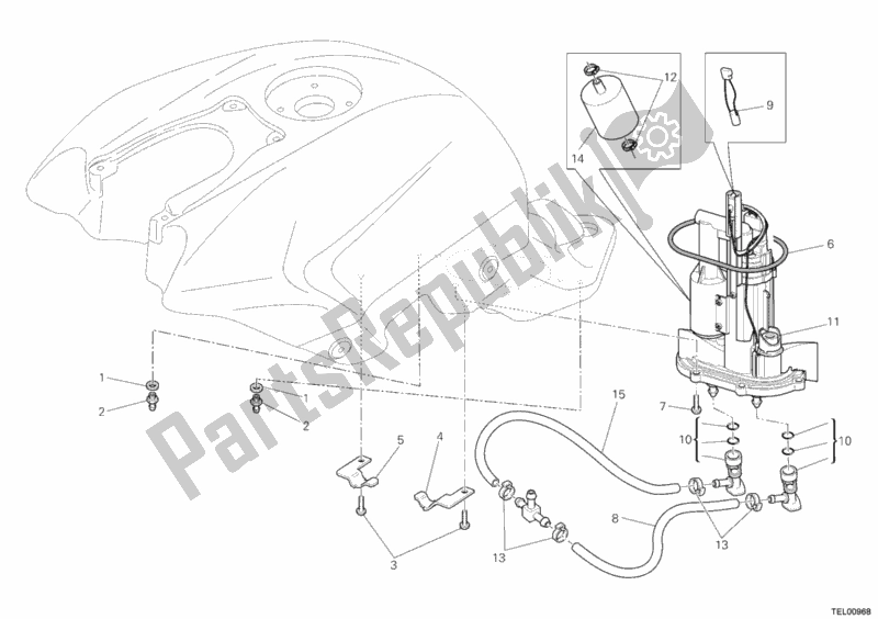 Tutte le parti per il Pompa Di Benzina del Ducati Streetfighter S USA 1100 2010